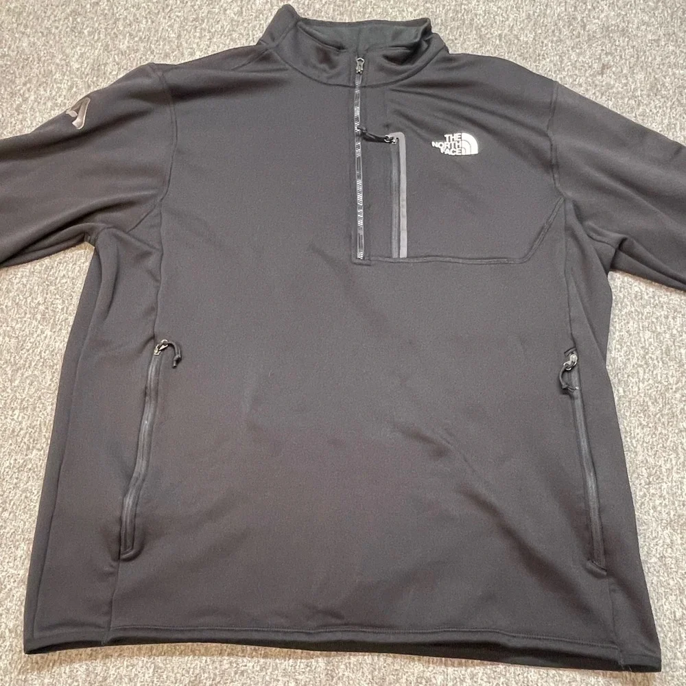 The North Face Mens Black Quarter Zip Fleece Lined Pullover Jacket XL